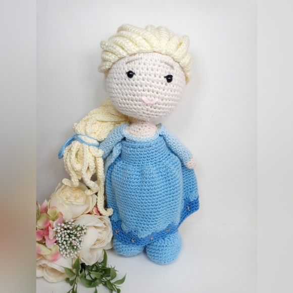 Handmade Toys Amigurumi Elsa Frozen Doll Crochet Elsa Doll Handmade